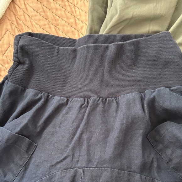 Neiman Marcus Navy Blue Linen Bubble Skirt - Picture 5 of 5